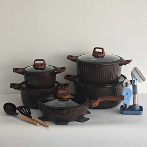 DONNOR <span class=keywords><strong>Oya</strong></span> Series 21PCs Cuisine Maison Universel Antiadhésif <span class=keywords><strong>Pot</strong></span> Suit - Product Image 2