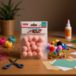 Palline di Natale Ilan Pompon 2,5 cm Melocoton 15 Pezzi Decorazioni Artigianali - Product Image 2