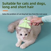 Brosse lissante autonettoyante à empreintes de pattes mignonnes, peigne de toilettage pour animaux de compagnie à picots ronds en acier inoxydable pour chats et chiens, élimination des poils lâches