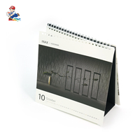 Calendrier de bureau personnalisé avec logo, papier couché, reliure spirale, impression numérique, plastification - Planificateur mensuel pour entreprises