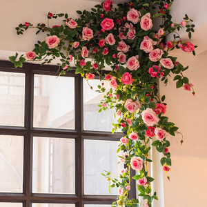 Artificial Rose <b>Vine</b> Wall Hanging Silk Flowers Natural Touch Decor For Valentine's Day - Product Image 1
