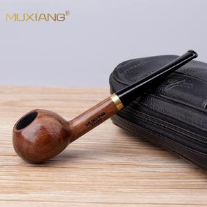 Muxiang Wooden Tobacco Pipe Straight Type Handcrafted Rosewood Smoking Pipe For Personal Gift - Product Image 1