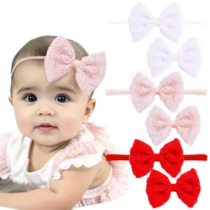 Valentine's Day Kids Flower Headband Red Hair Bands For Girls Hair Accessories Party Festival Headwear Hair clips