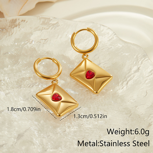 Nuevo Colgante <span class=keywords><strong>de</strong></span> Sobre Personalizado, Delicado, <span class=keywords><strong>de</strong></span> Acero Inoxidable, Chapado en <span class=keywords><strong>Oro</strong></span> <span class=keywords><strong>de</strong></span> 18K, con Dije <span class=keywords><strong>de</strong></span> Corazón Rojo, Pendientes <span class=keywords><strong>de</strong></span> Joyería para Regalo <span class=keywords><strong>de</strong></span> Aniversario <span class=keywords><strong>de</strong></span> <span class=keywords><strong>Matrimonio</strong></span> - Product Image 3