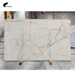 Tostone Cristallo Vena Oro lastre di quarzite naturale per sala da pranzo all'aperto a parete dell'isola piano di lavoro decorazione da tavolo - Product Image 1
