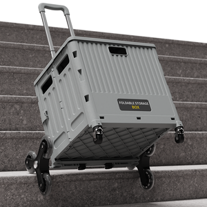 Troli Belanja Lipat Komersial 4 Roda Grosir, Troli Lipat Plastik, Troli Lipat untuk Penyimpanan Barang - Product Image 3
