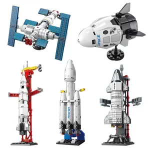 Space Aviation Bemannte Rakete Bausteine Stadt Luft-und Raumfahrt Raumstation Modell Astronaut Ziegel Spielzeug Kinder