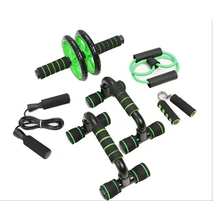 Abdominal Muscle Training Rollers 5-In-1 Roller Kit with Knee Pads Home Gym Exercise Kits Suitable for Physical Training