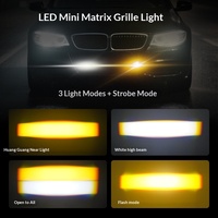Lumière de calandre de voiture 12V 20W, mini phare laser matriciel caché, lumière de calandre, lumière jaune-blanche LED, projecteur de moto