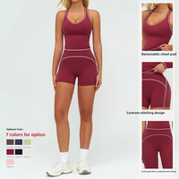 Stevig geborsteld ademend yogapak met dubbele bandjes High-end sport-fitnesskleding Hardlooptraining voor dames, 2-delig