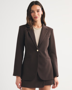 LEDUO Dark Brown Velour Woven Single Knot Solid Windproof Coat with Inner Pockets for <b>Women</b> - Product Image 3