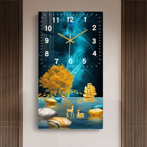 Đồng hồ treo tường chất lượng cao UNIART phong cách Bắc Âu 3D bằng sứ pha lê, không tiếng kêu, tranh treo tường trang trí, tranh in vải treo tường - Product Image 4