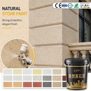 Peinture murale effet pierre naturelle Blue Kingfisher en gros, facile à nettoyer, pour façade de centre commercial - Product Image 1