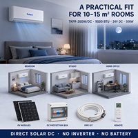 Climatiseur Solaire 9000 BTU, Système Hybride AC/DC Split Inverter, Alimentation Solaire 500W, Refroidissement Uniquement, Pour Usage Domestique et Chambres