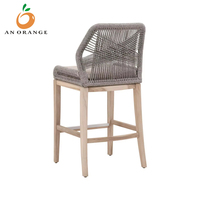 Fauteuil d'extérieur haut de gamme en corde pour hôtel, jardin, terrasse, villa, cour – Mobilier en teck