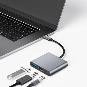 3 in 1ชนิดถักเปียสำหรับ HDMI 4K 60Hz รองรับ USB 3.0 PD100W อะแดปเตอร์ชาร์จ USB-C แท่นชาร์จ3.1สำหรับ <span class=keywords><strong>Mac</strong></span> Air <span class=keywords><strong>Pro</strong></span> - Product Image 5