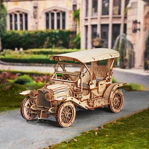 Robotime <span class=keywords><strong>Rokr</strong></span> Assembler Jouets Cadeau 3D Puzzles Pour Adultes MC801 Modèle De Voiture Vintage En <span class=keywords><strong>Bois</strong></span> DIY Artisanat En <span class=keywords><strong>Bois</strong></span> - Product Image 3