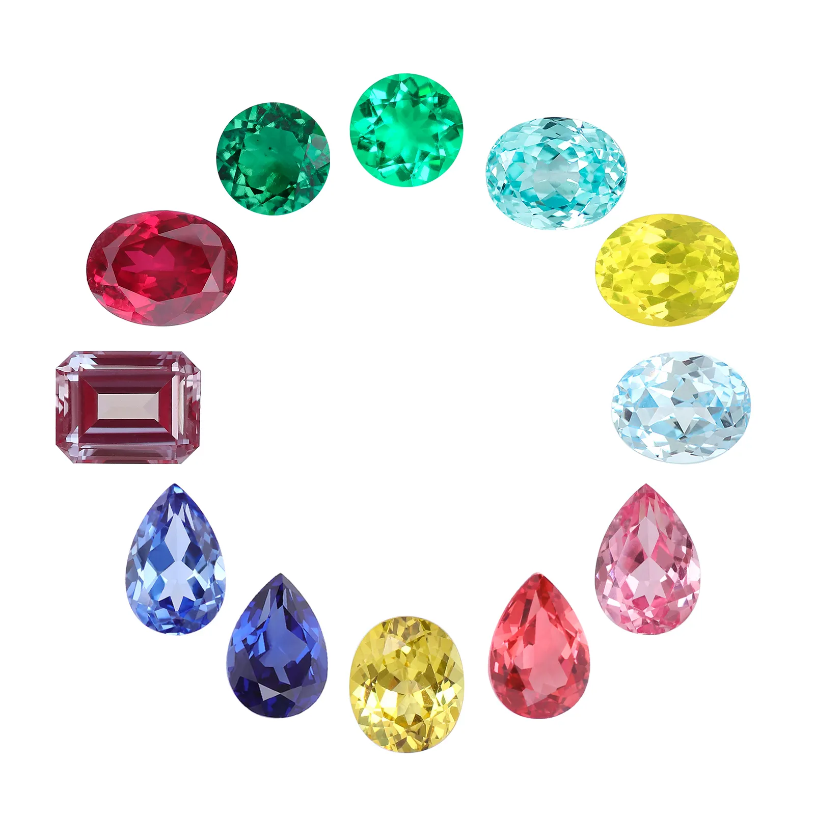 Provence gem certified lab grown diamond multi-color lab sapphire ruby emerald gemstone factory wholesale