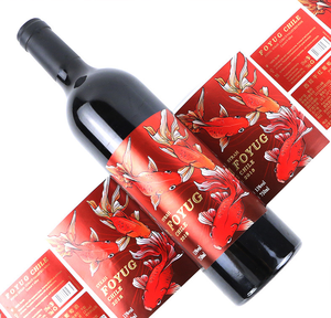 Tùy Chỉnh Chất Lượng Cao Vàng Lá Dập Nổi Không Thấm Nước Dính Nhãn Hiệu Riêng Chai Rượu Vang In Ấn Red <span class=keywords><strong>Wine</strong></span> <span class=keywords><strong>Label</strong></span> Bao Bì Nhãn - Product Image 3