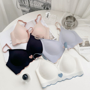Conjunto de Sujetador de Mujer con <span class=keywords><strong>Espalda</strong></span> Bonita, <span class=keywords><strong>Sin</strong></span> Costuras, Cómodo, con <span class=keywords><strong>Push</strong></span>-<span class=keywords><strong>Up</strong></span>, <span class=keywords><strong>Sin</strong></span> Aro, de Sección Delgada, Directo de Fábrica - Product Image 1