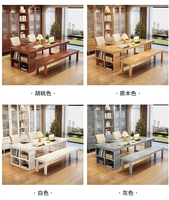 Table à manger en bois massif avec armoire de rangement latérale et banc, bureau à domicile, table de conférence, vente en gros pour cuisine et appartement