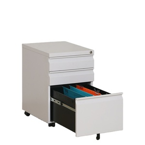 Khóa Chìa Khóa Nhiều Màu Cỡ <span class=keywords><strong>A4</strong></span> Tập Tin 3 Ngăn Kéo Tủ Bệ Di Động Bằng Kim Loại - Product Image 1