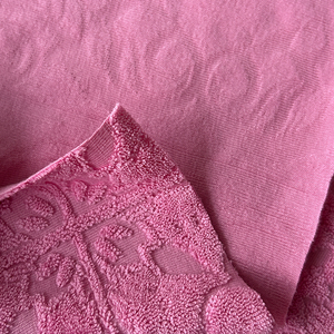 75% Coton 25% Polyester Tissu jacquard uni en éponge 210gsm Antistatique Respirant Évacuation de l'humidité Peignoirs de bain Pantalons de plage Vente chaude - Product Image 5