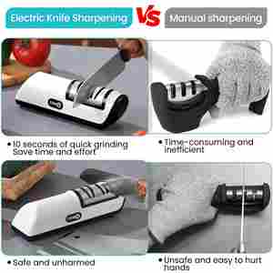 Afilador de Cuchillos Eléctrico, Piedra de Afilar de Diamante, Gadget de Cocina Multifuncional, Afilador de Cuchillos Pequeño Automático Recargable - Product Image 2