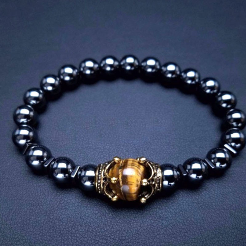 Fashion Pink Zebra Stone Bead Bracelet