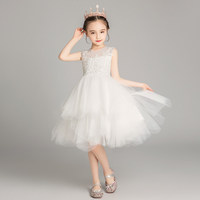 Robes de princesse maxi sans manches superposées en dentelle pour mariage, cérémonie, fête d'anniversaire, pour filles, écologiques, respirantes, blanches et roses