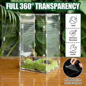 Transparant acryl modern voor glanzende laminatie afneembaar terrarium solide reptielenverblijf voor gekko's tarantula spin eenvoudig - Product Image 2