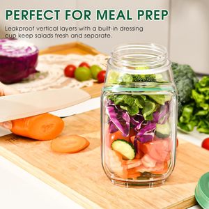 Wholesale Salad Pod Vertical Layering Plastic Salad Pod Built Salad Storage Jar Fresh-keeping Storage <b>Bottle</b> - Product Image 2