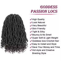 Vente en Gros Nouvelle Extension de Cheveux Ombrés de 10 à 18 Pouces, Tresses au Crochet Locs Passion Déesse, Cheveux Tressés Synthétiques pour Femmes