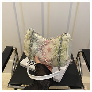 2025 français Denim géométrique simple sangle mode fermeture à glissière bandoulière sac à bandoulière couleur personnalisée organisateur de voyage femmes - Product Image 6