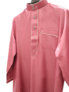 <b>Men's</b> Arabic Long Sleeve <b>Thobe</b> with Stand Collar Floor Length Solid Color Casual Daily Wear Cotton Anti-Pilling Lightweight - Product Image 5