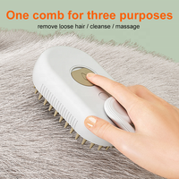 Nouvelle brosse à vapeur rechargeable 3 en 1 en silicone pour animaux de compagnie pour l'épilation peigne multifonctionnel pour chat