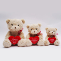 Offre Spéciale saint valentin ours en peluche Animal en peluche doux jouets anniversaire coeur tenant coeur rouge cadeau parfait petite amie