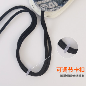 Winter Knitted Double Layer Fleece Hat With Adjustable Buckle Windproof Ear Covering For Outdoor Cycling Adult Sports Cap - Product Image 4