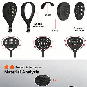Raqueta de Pádel Elite 12K de Fibra de Carbono, Forma Profesional con Máximo Control y Alta Elasticidad para Nivel de Torneo - Product Image 5