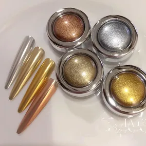ผงกระจกวิเศษ 4 สี/ชุด 0.5 กรัม สีทอง/สีเงิน/สีโรสโกลด์/สีแชมเปญ ผงโครมเมียมสำหรับตกแต่งเล็บเจล ผงเมทัลลิกสำหรับขัดเงา - Product Image 3