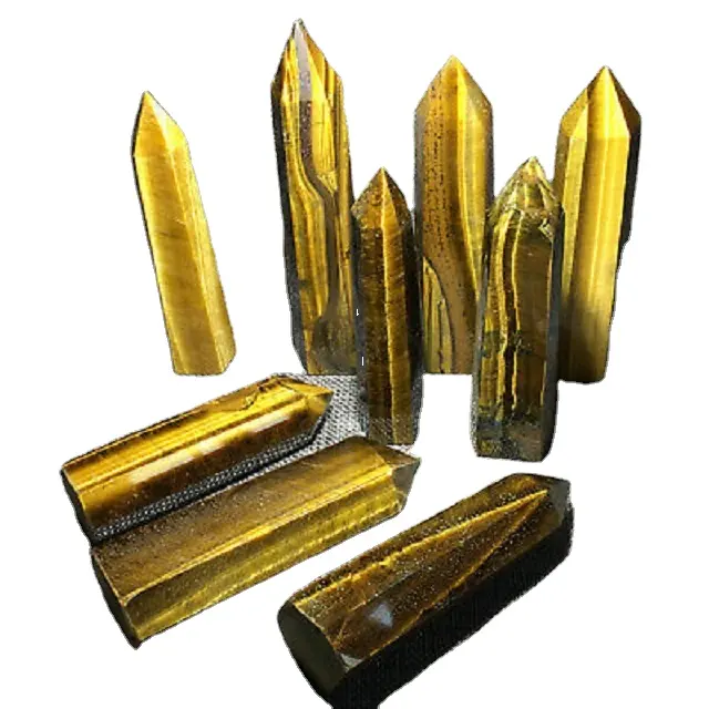 Grosir tongkat mata harimau alami menara kristal Amethyst indah/batu akik beli dari batu akik Navazish untuk pembeli Global