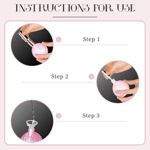 Flacon de parfum sphérique de luxe 100 ml, distributeur en verre avec pompe pulvérisatrice, rechargeable, rose, pour voyage - Product Image 2