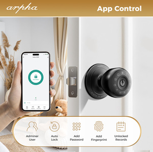 Cerradura Inteligente Arpha D260 con Control por Aplicación Tuya, Desbloqueo por Huella Dactilar y Contraseña BT, Cerradura de Perilla Inteligente para Dormitorio, Cerradura de Puerta Interior Inteligente - Product Image 2