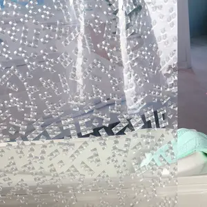 Cortina de chuveiro de eva, cortina 3d transparente de plástico à prova d' água, resistente ao mofo, com gravação