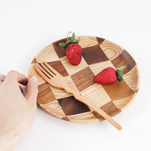 الساخن بيع أكاسيا الرماد الخشب خياطة اليابانية صينية جولة أطباق عشاء الفاكهة طبق تقديم الحلوى - Product Image 2