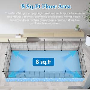Muşamba ile gine domuz kafesleri, büyük <span class=keywords><strong>C</strong></span> & <span class=keywords><strong>C</strong></span> için Loft kafes tavşan tavşan yavru küçük hayvan kapalı köpek oyun parkı Pet egzersiz muhafaza - Product Image 3