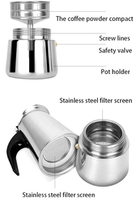 Filtre <span class=keywords><strong>à</strong></span> café <span class=keywords><strong>à</strong></span> <span class=keywords><strong>induction</strong></span> pour cuisinière <span class=keywords><strong>italienne</strong></span>, percolateur, <span class=keywords><strong>cafetière</strong></span> expresso, <span class=keywords><strong>cafetière</strong></span> Moka en acier inoxydable 304 - Product Image 5