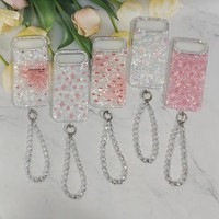Étui de téléphone portable antichoc pour X Xr Xs Max 11 12 13 14 15 16 17 Pro Max, coques de téléphone iPhone avec des fleurs et des bracelets à chaîne