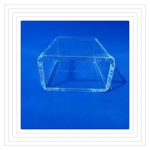 맞춤형 내열성 광택 사각 유리 제품 투명 석영 용기