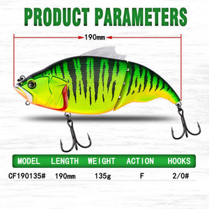Howell 190mm 135g Duplo Articulado ABS Plástico Isca De Pesca Molde Hard Artificial <span class=keywords><strong>Swim</strong></span> Iscas para Zander Sea Bass para River Lake - Product Image 2